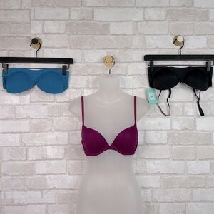 Three Frederick’s of Hollywood Push Up Bras 32C